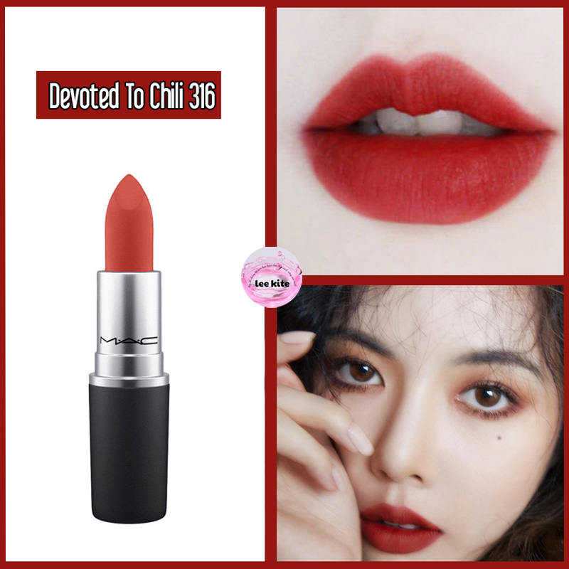 Son mac powder kiss màu devoted to chili 316 - đỏ đất