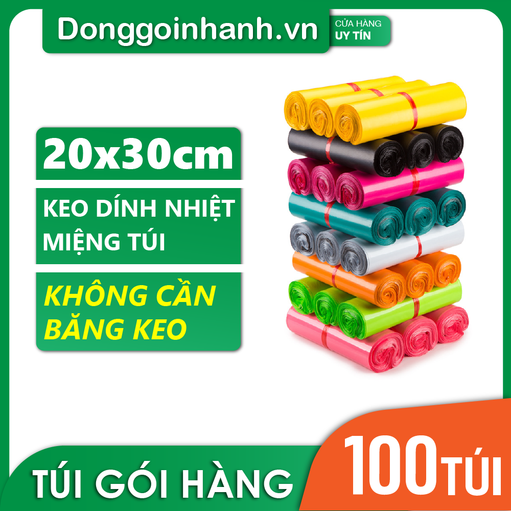 100 bịch nilong dgn size - chuyên dụng đóng hàng cod túi gói hàng có sẵn keo tự dính.