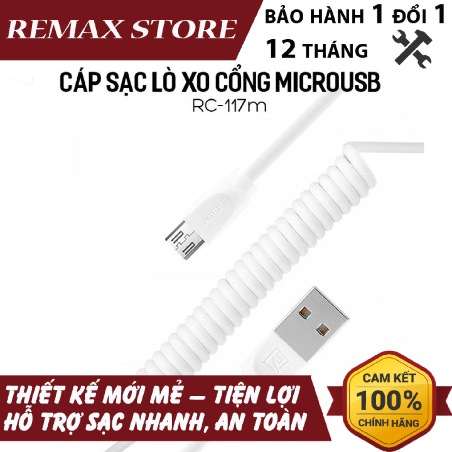 Cáp sạc lò xo remax rc-117m cổng microusb