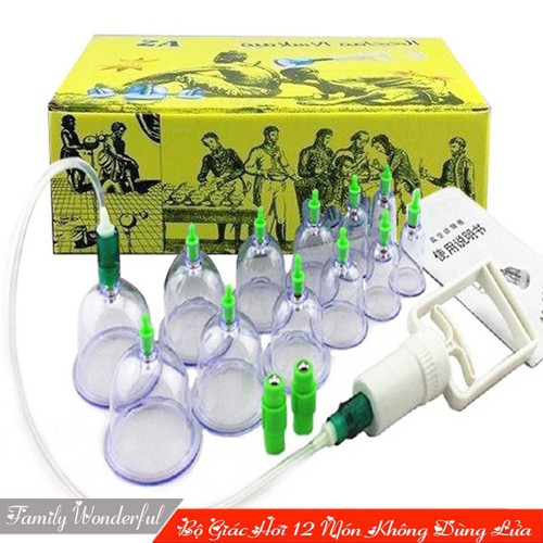 BỘ GIÁC HƠI 12 ỐNG HÚT CHÂN KHÔNG - KHÔNG DÙNG LỬA  AN TOÀN SỨC KHỎE