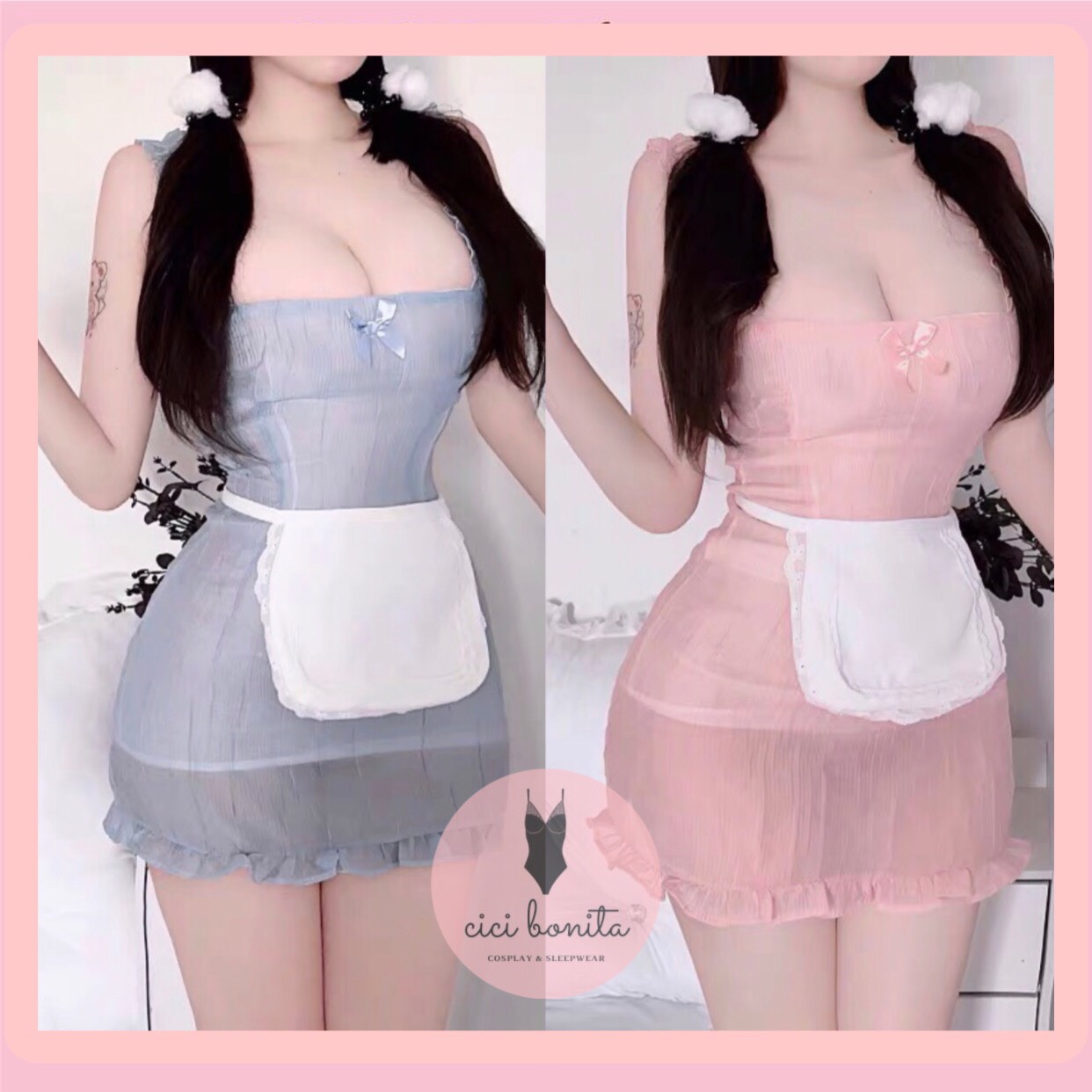 Cv97 váy ngủ gợi cảm hóa trang nàng hầu ngây thơ 2 kiểu mặc cici bonita hcm