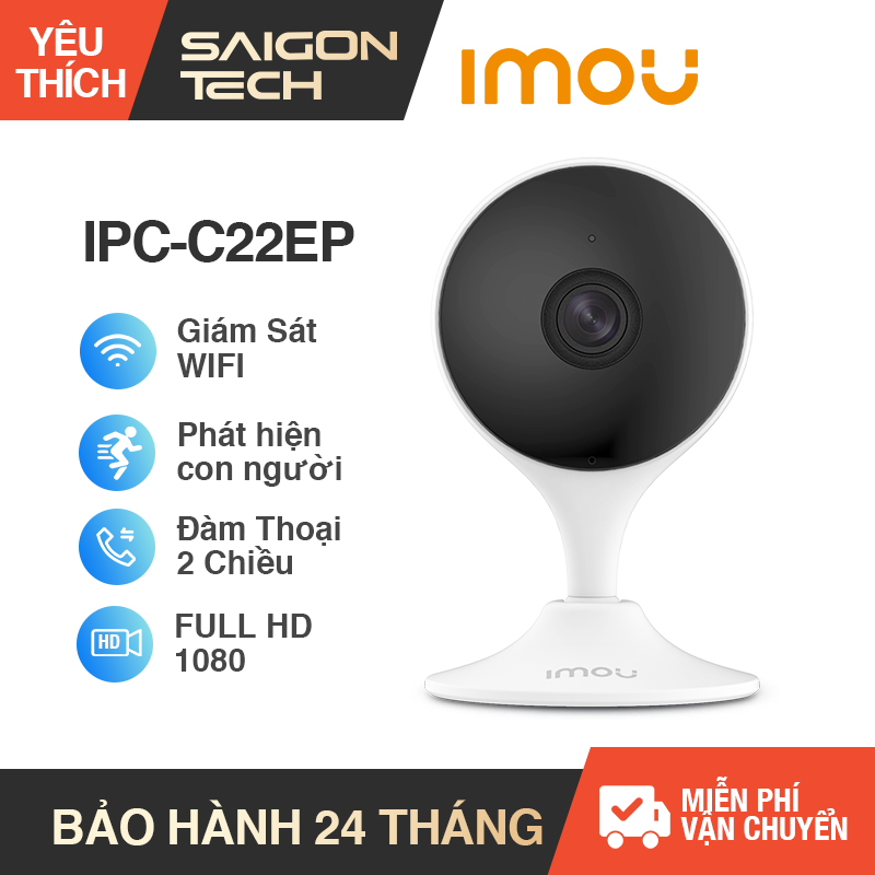 DAHUA Camera IP WIFI IMOU CUE2 C22EP - LENS FISH EYE GÓC QUAN SÁT SIÊU RỘNG - Cảm biến CMOS 1/2.7" 2MP - Hãng phân phối chính thức - Bảo hành 2 năm