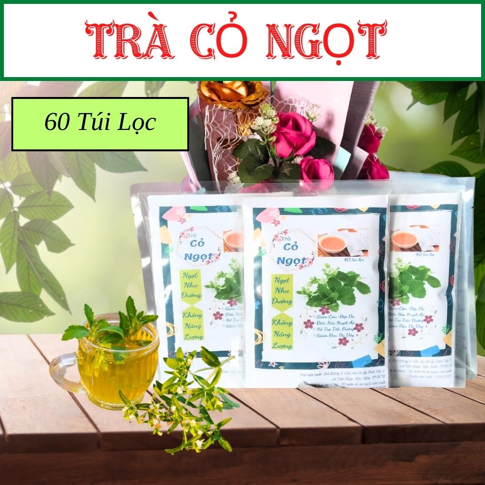 TRÀ CỎ NGỌT - 60 Túi Lọc, Giảm cân, giảm mụn, Cải Thiện bệnh tiểu đường, chuyên dùng cho uống trà