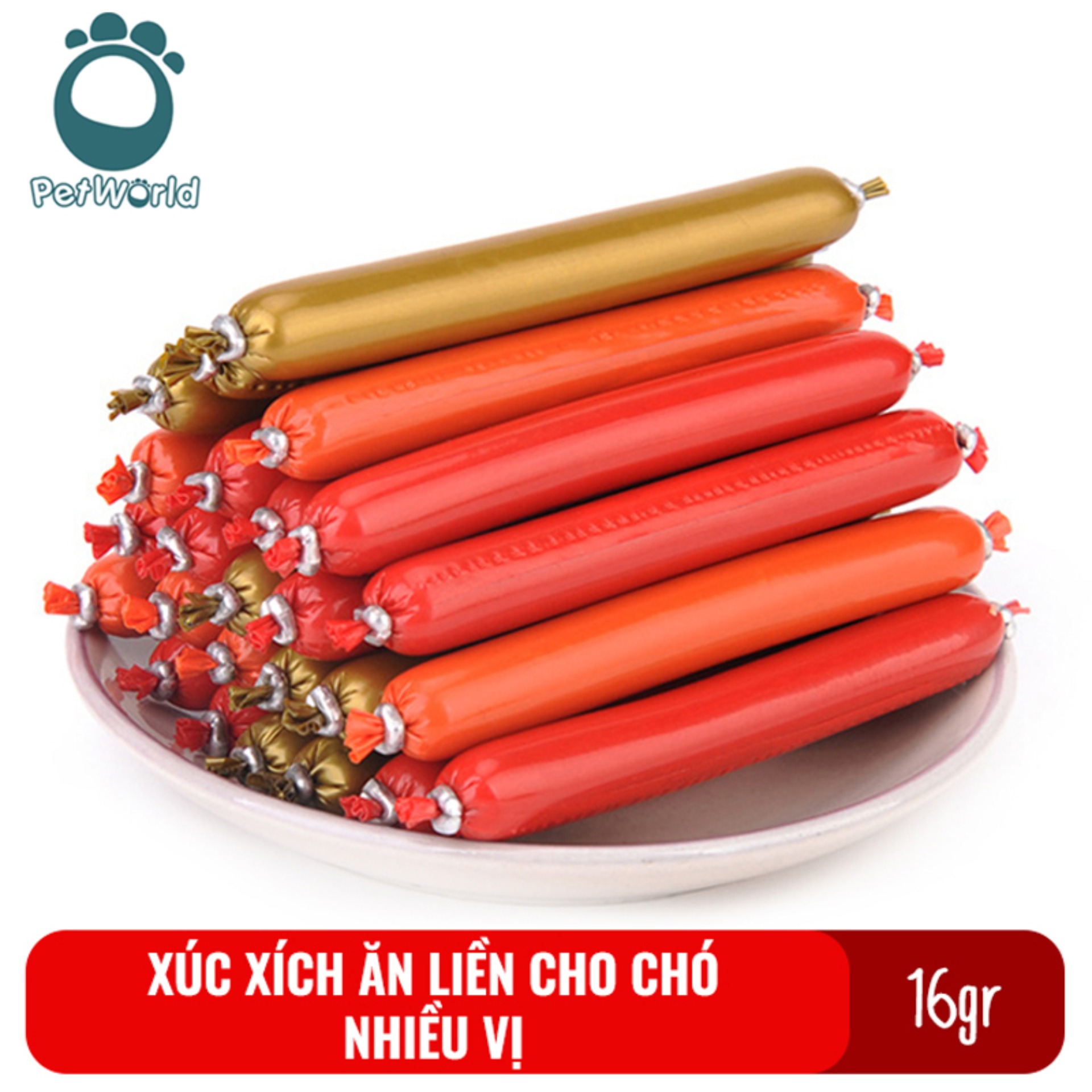 Combo 5 chiếc Xúc xích ăn liền cho chó mèo, hamster hương vị thơm ngon bổ dưỡng 16gr