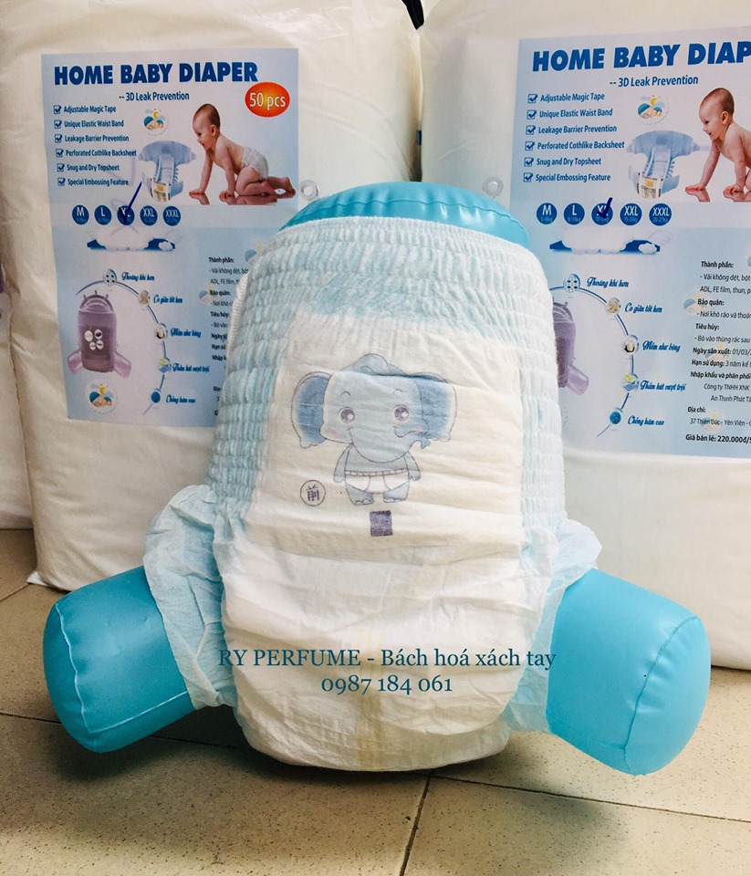 [HCM]Tã quần siêu mỏng HOME BABY DIAPER 50 miếng M L XL XXL 3XL
