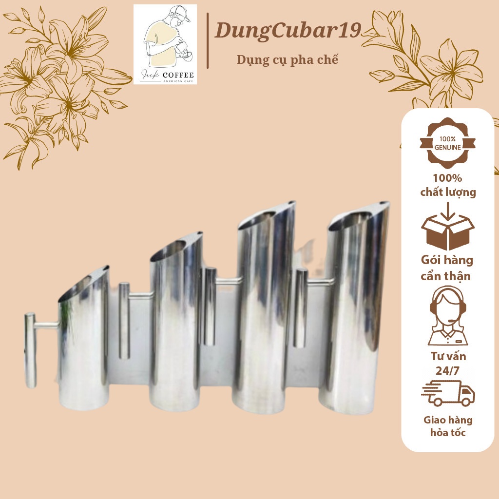 Ca rót ống trúc inox ca rót nước không nắp thiết kế tinh tế, cao cấp sang trọng - dụng cụ pha chế