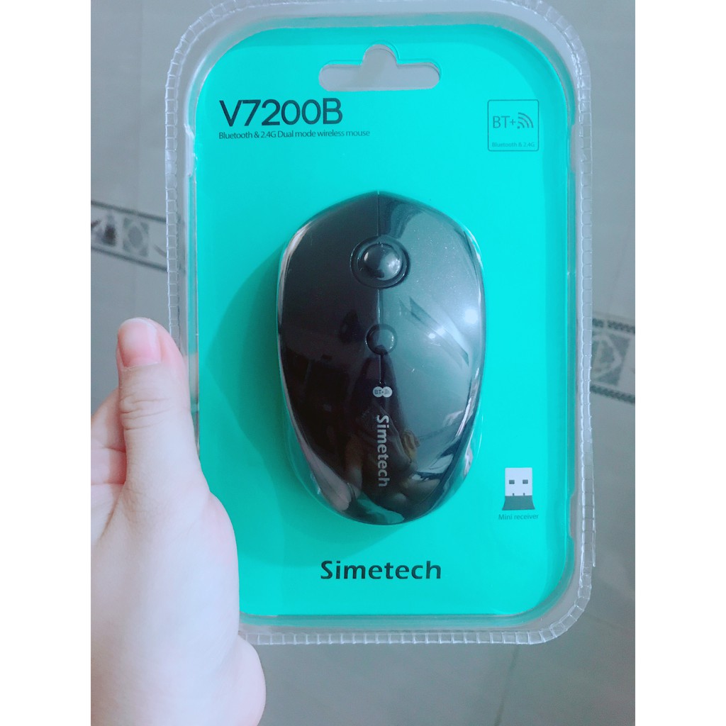Chuột bluetooth chống ồn simetech v7200b - hàng chính hãng