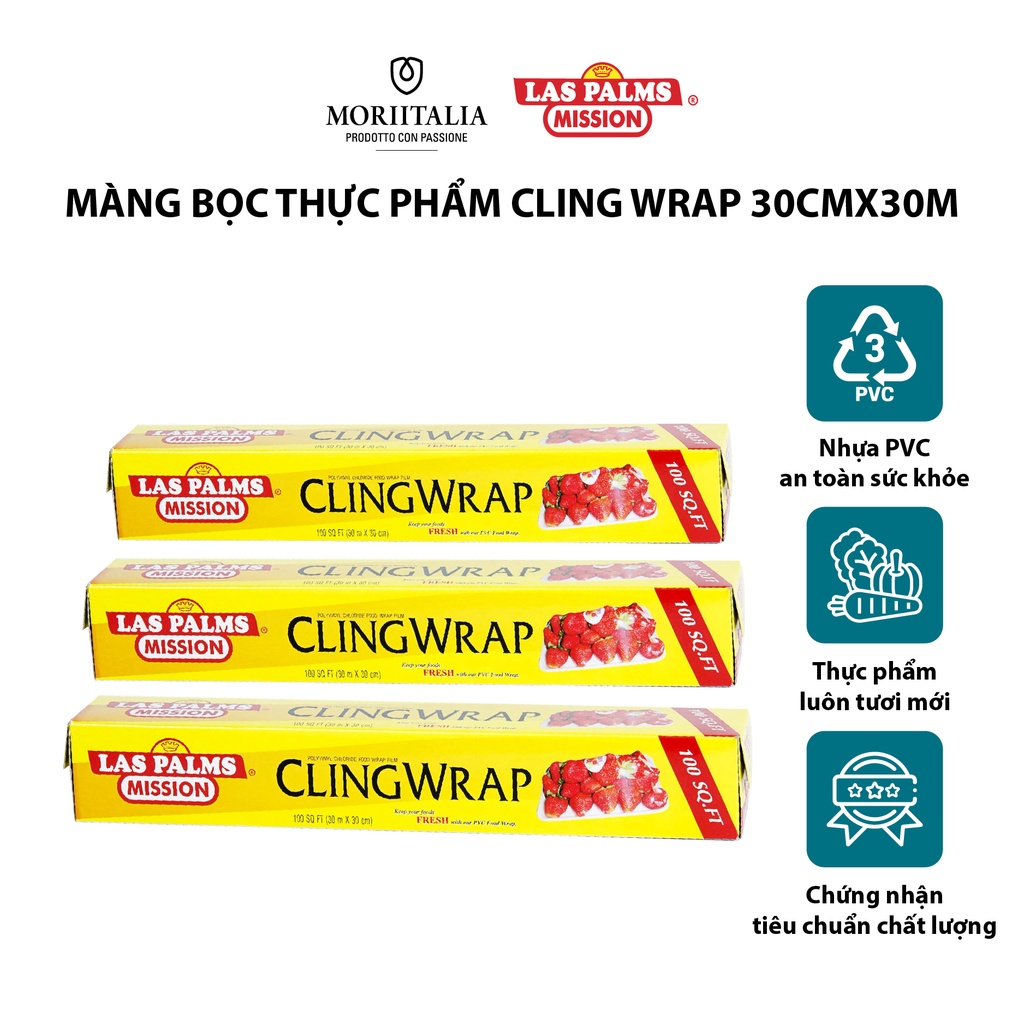 Màng bọc thực phẩm laspalm cling wrap chính hãng moriitalia 30cmx30m mbtp00070100