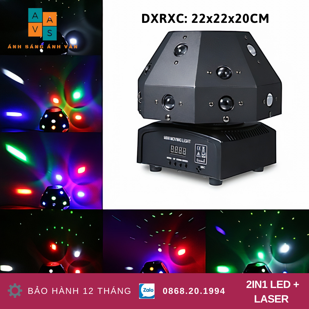 Đèn Sân khấu Moving 16 mắt coca 2in1 Led Laser. Đèn moving Led 16 mắt led kết hợp laser chuyên dùng cho các sân khấu sự kiện, phòng bay, phòng karaoke, bar...
