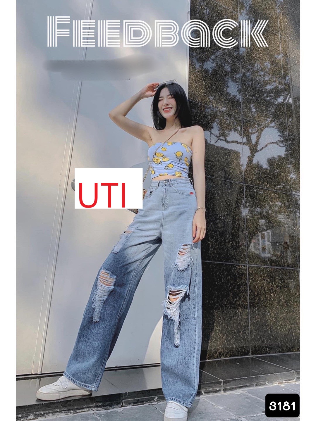 [ TD3181 ] QUẦN JEAN ỐNG RỘNG NỮ LƯNG CAO LOANG MÀU RÁCH NHIỀU CAO CẤP UTI LAI CUỐN ĐỦ SIZE, FORM DÀI RỘNG CỰC CÁ TÍNH