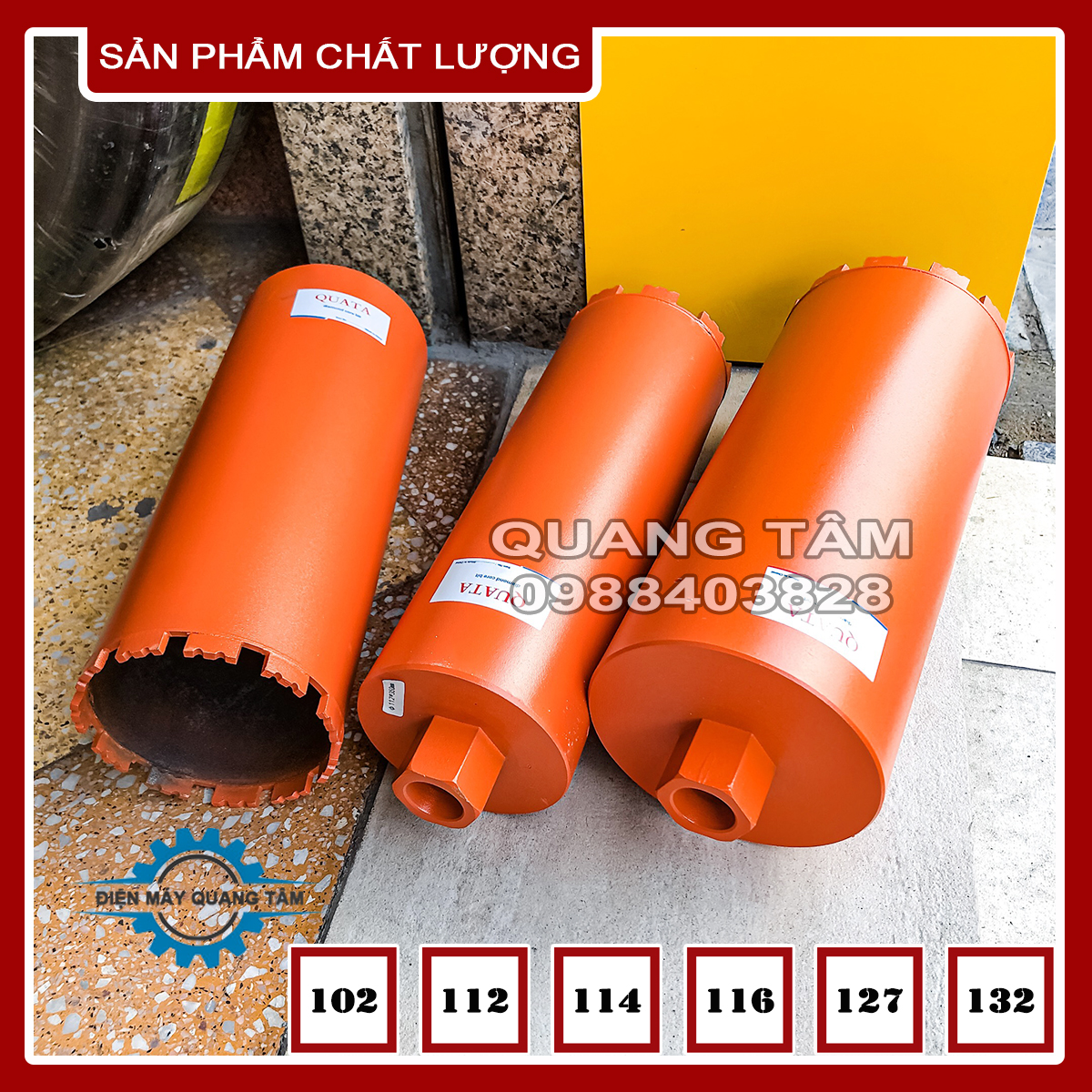 Mũi Khoan Rút Lõi Bê Tông phi 102 - 112 - 116 - 127 - 132 QUATA