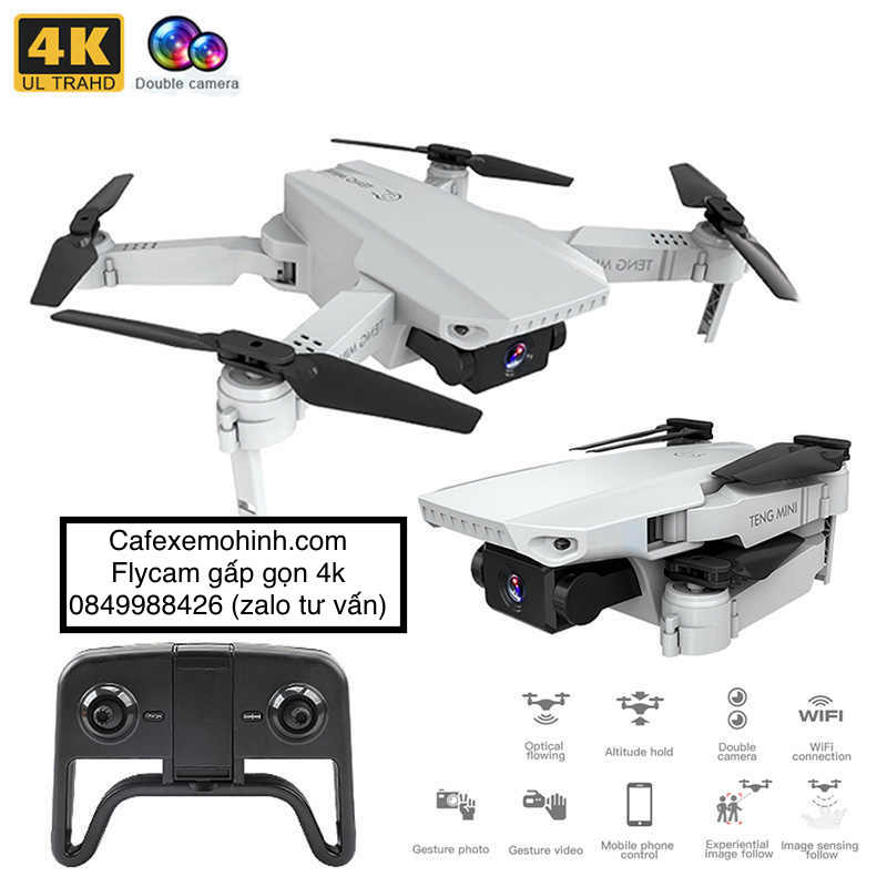 [Tặng Balo] Flycam Teng Mini Gấp gọn camera 4k nhận diện cử chỉ