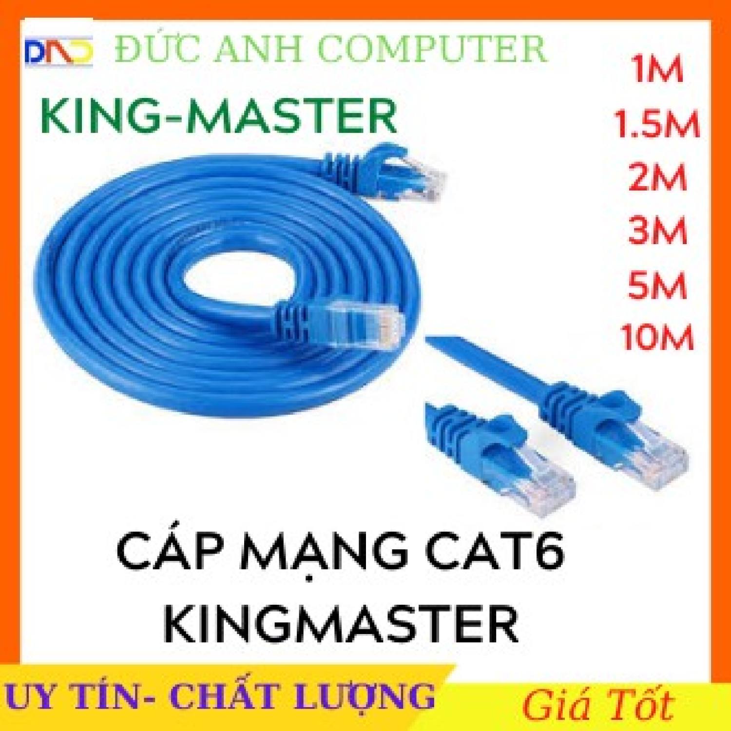 Cáp mạng cat6 kingmaster 1.5m/ 3m/ 5m/ 10m đúc sẵn 2 đầu full box - hàng chính hãng