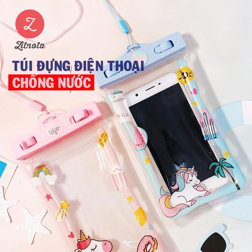 [Tặng kèm dây đeo] Túi chống nước cho điện thoại, không che camera, chụp hình nhắn tin thoải mái, túi đựng điện thoại chống nước - Zitnota Shop