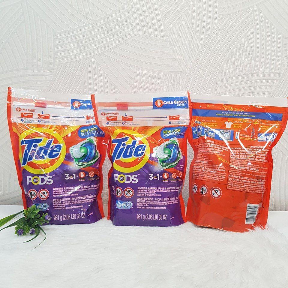 [HCM]VIÊN GIẶT XẢ QUẦN ÁO TIDE PODS 3IN1 42 viên