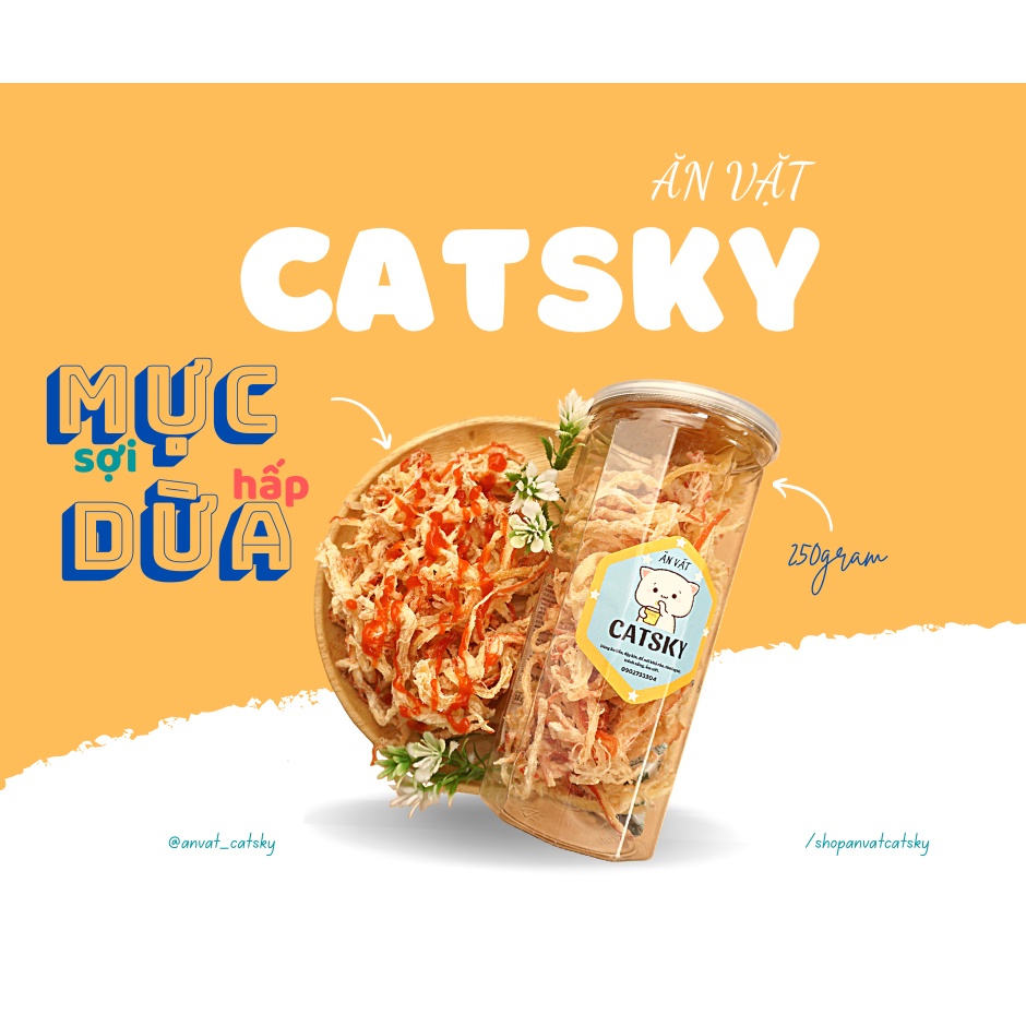 Mực sợi hấp dừa catsky 250g