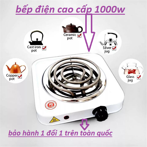 [ HÀNG XỊN ] Bếp điện mini 1000w-Bếp Điện Đơn 1000w - Bếp Điện Không Kén Nồi Nấu Siêu Tiết Kiệm-Hàng cao cấp