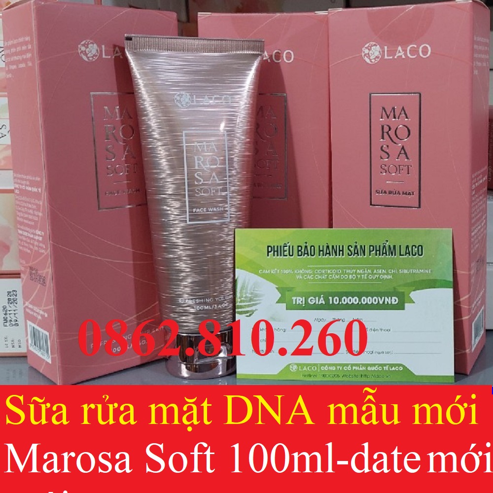 SỮA RỬA MẶT Marosa soft face wash LACO 100ml/5ml date mới sữa rửa mặt dna laco mẫu mới chính hãng