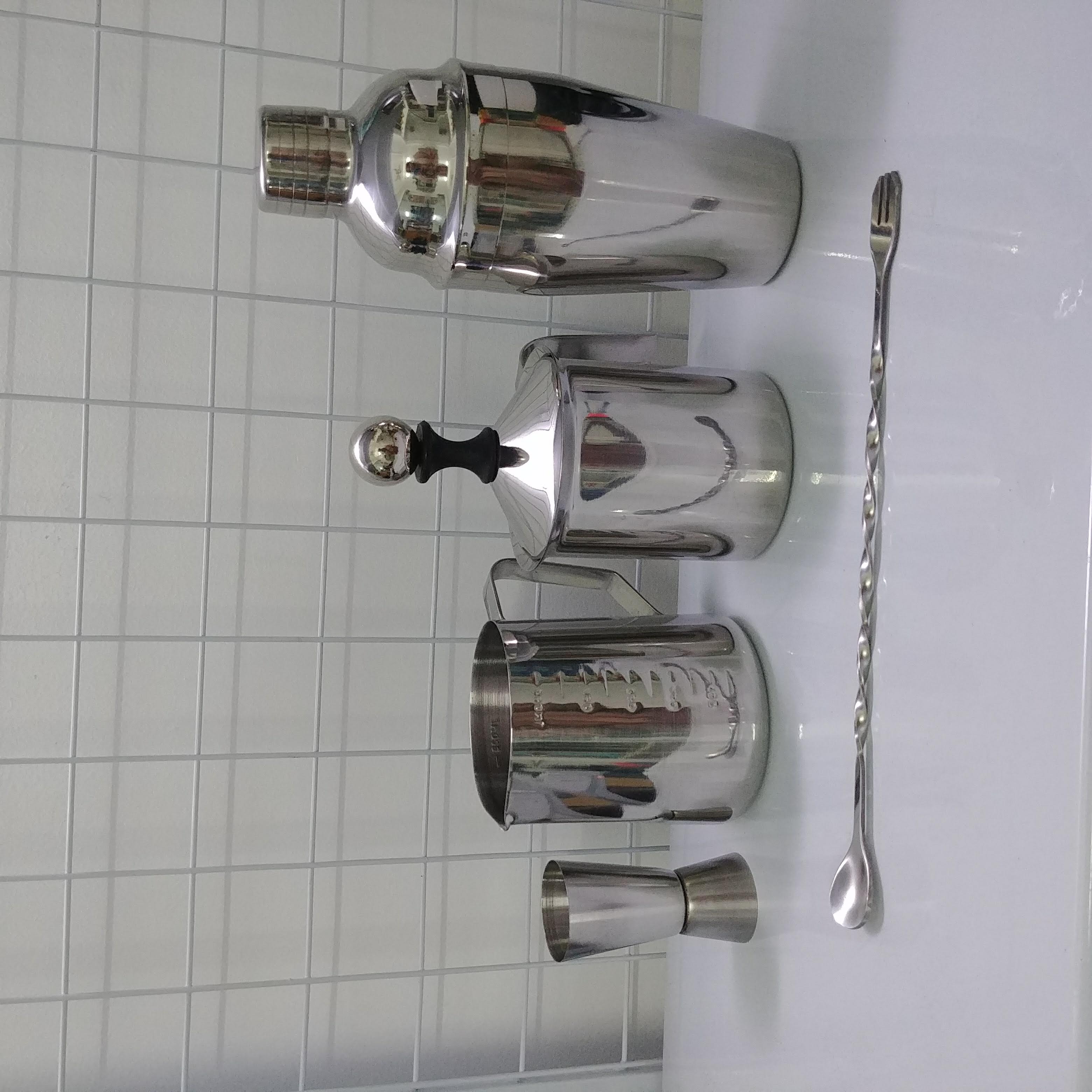 [HCM]Combo 5 dụng cụ pha chế Inox dùng cho quán cà phê, sinh tố, barista - shaker inox 500ml