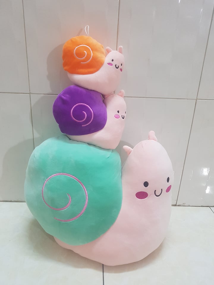 Gấu bông ốc sên cảm xúc siêu to khổng lồ 47cm - gấu bông ốc sên cảm xúc vải mịn bông trắng có video -chất lượng vnxk