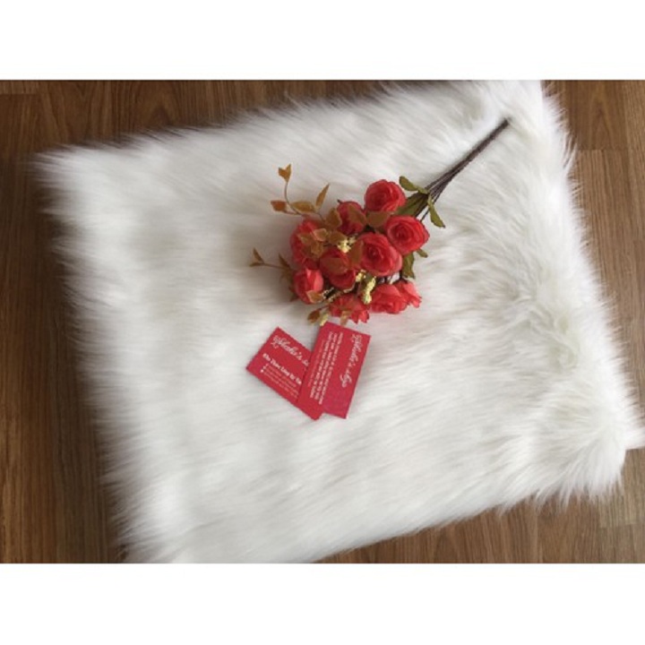 Thảm Lông Thú Chụp Ảnh Màu Trắng 40x50cm