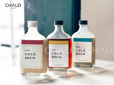 Combo 3 chai thuỷ tinh nắp nhôm thân dẹt 130ml - Chai trơn không in hình, chai lọ thuỷ tinh đựng nước, chai đựng sữa, nước ép