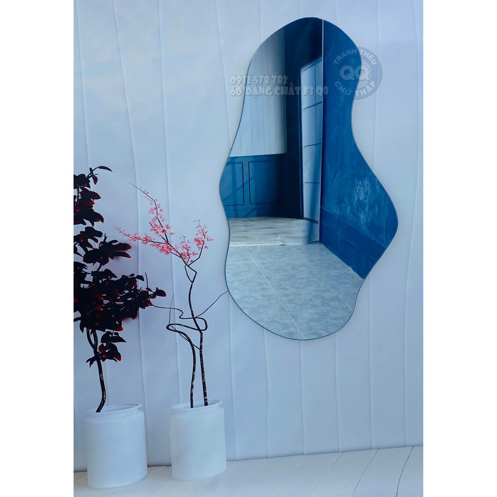 60x100cm Gương soi toàn thân cổ điển vintage hạt đậu HD