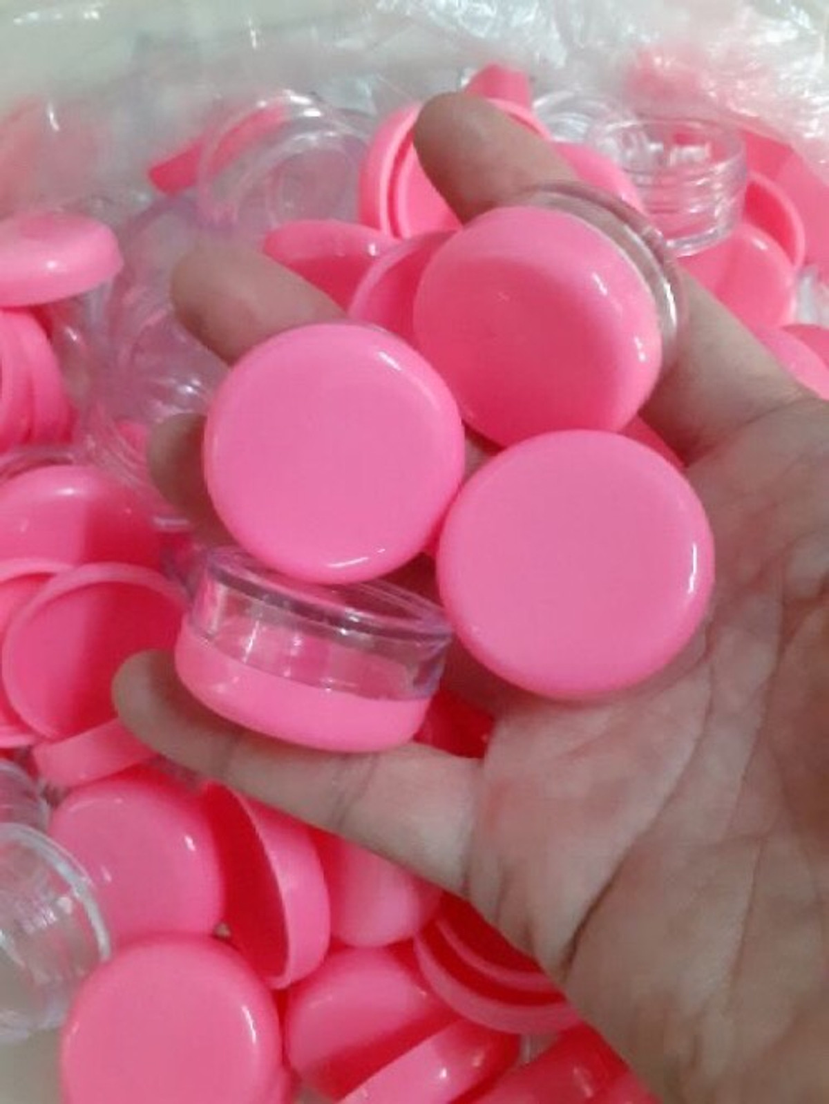 10 Hủ lọ chiết kem, mỹ phẩm nắp hồng 20gr