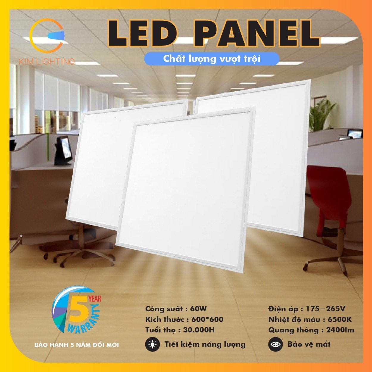 LED ÂM TRẦN PANEL 600600 60W VUÔNG ÁNH SÁNG TRẮNG ÂM TRẦN SIÊU MỎNG HÌNH VUÔNG HIỆN ĐẠI TIẾT KIỆM ĐIỆN NĂNG BẢO HÀNH 2 NĂM