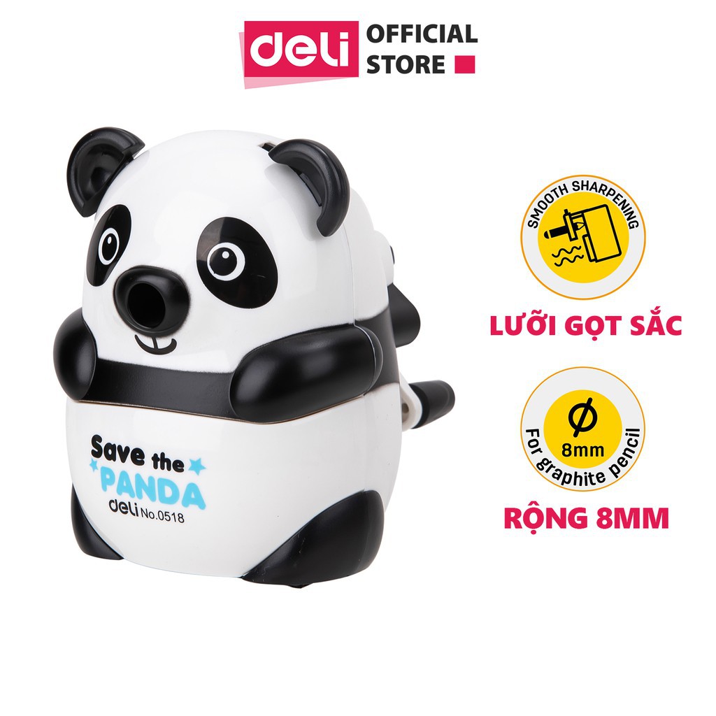 (1 Cái) Gọt chì quay tay Deli E0518 hình gấu trúc