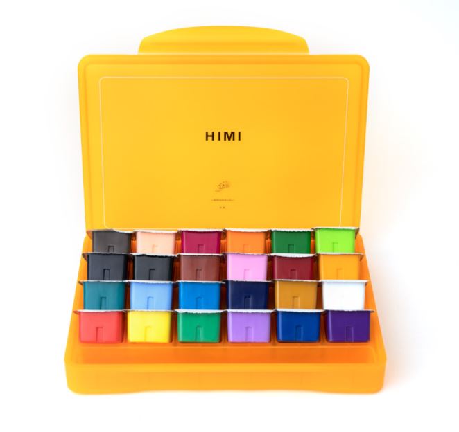 Bộ màu dạng thạch Himi gouache, 24 màu, 30ml/hũ màu