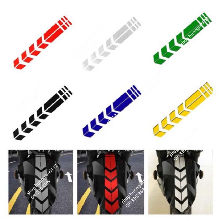Tem decal dán dè trước xe máy hình mũi tên trang trí giá 1 chiếc