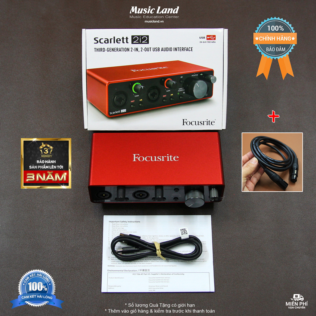 Sound Card Âm Thanh Focusrite Scarlett 2i2 – Chính hãng