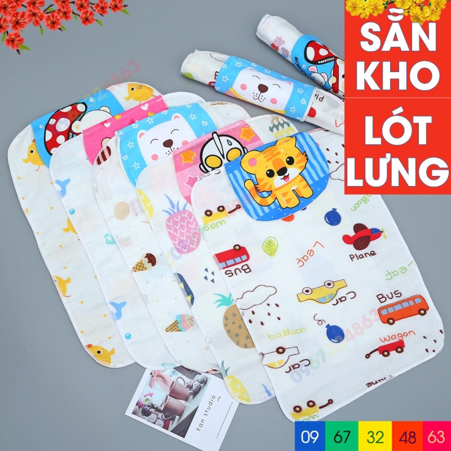 Khăn thấm mồ hôi lưng cao cấp cho bé
