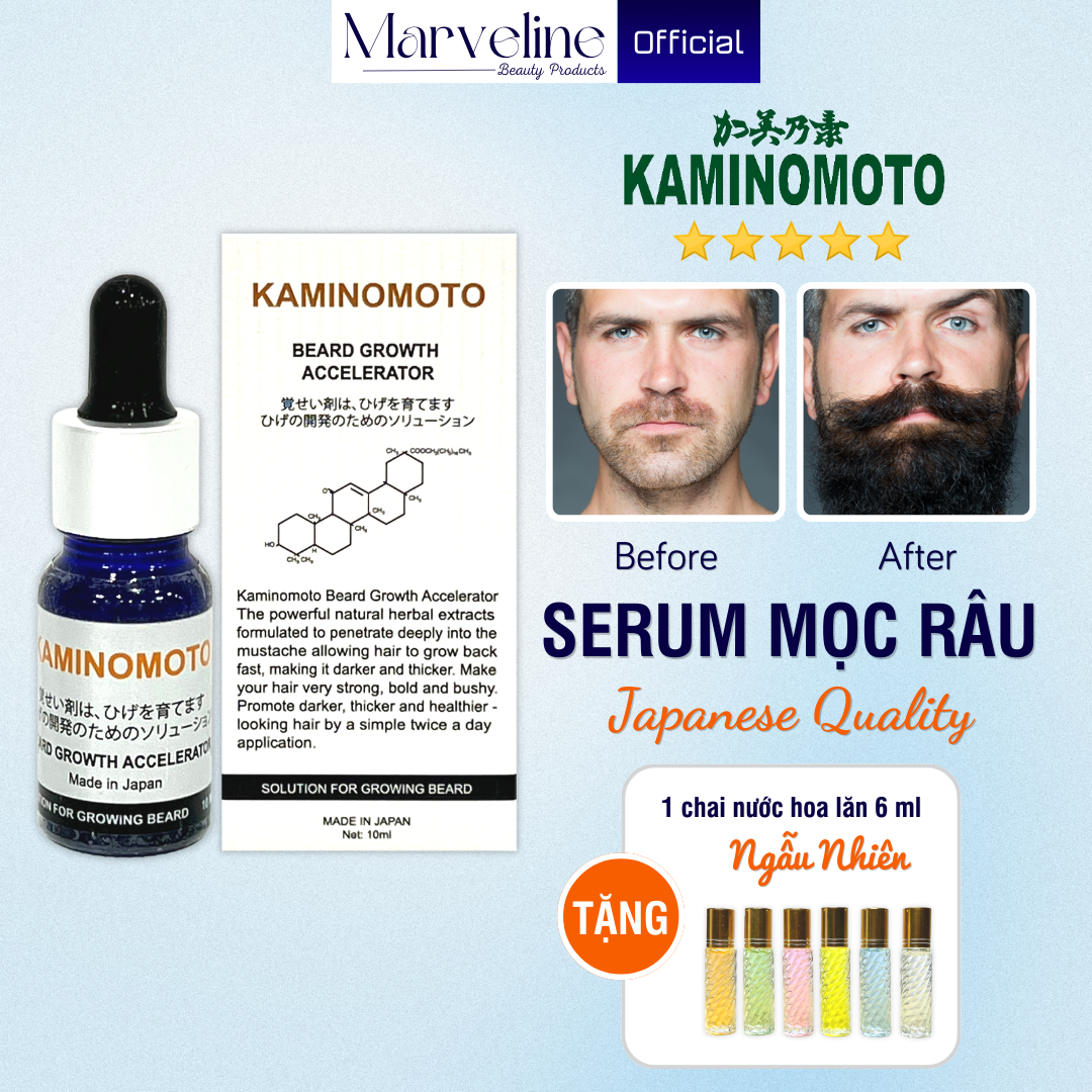 Serum hỗ trợ mọc râu Kaminomoto tăng trưởng râu nam nhanh Nhật Bản 10 ml