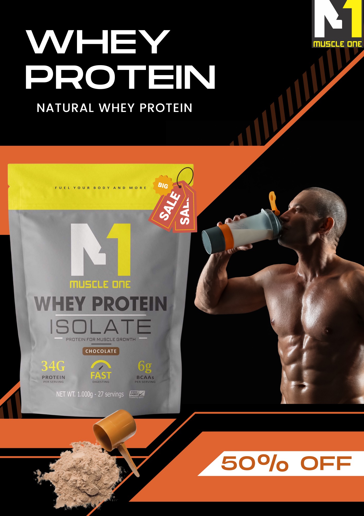 Whey protein isolate loại 1kg giá ưu đãi, hỗ trợ tăng cơ giảm mỡ, hấp thụ nhanh
