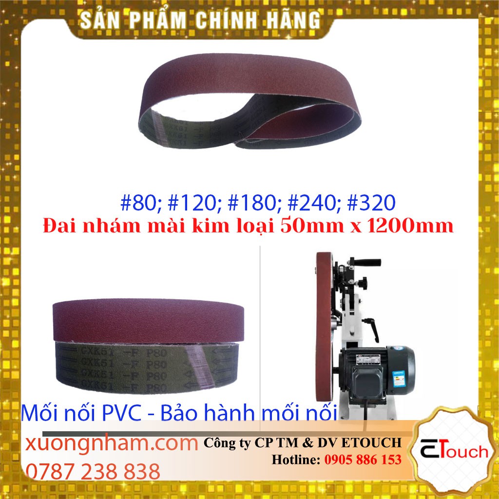 Đai Nhám - Nhám vòng 50mm x 1200mm, đai nhám vòng mài kim loại, cao su, gỗ