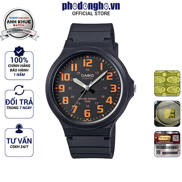 Đồng hồ nam dây nhựa Casio Anh Khuê MW-240-4BVDF
