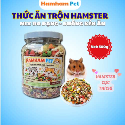 Thức Ăn Trộn Hamster 500g – Mix Ngũ Cốc Dinh Dưỡng, Không Bụi, Không Chất Bảo Quản - Hamham Pet