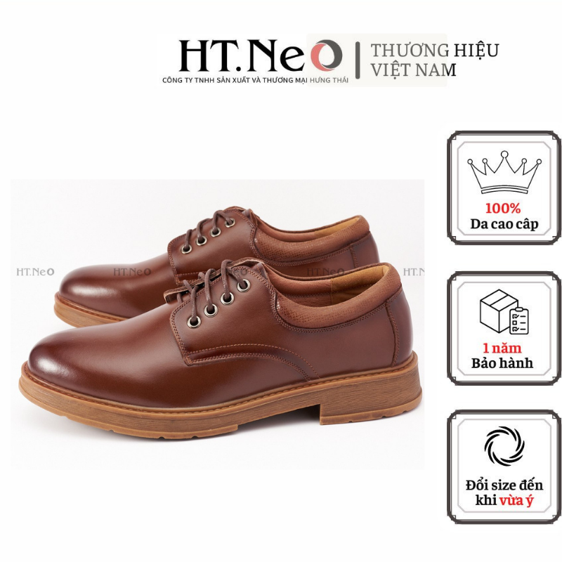 Giày Dr, Giày Doctor Nam Da Thật, Giày nam Ht.NeO công sở cao cấp DN26-Nâu