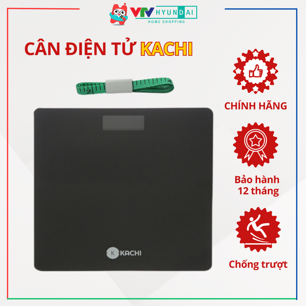 Cân điện tử KACHI MK315 màu đen, màn hình LCD đo chỉ số cân nặng