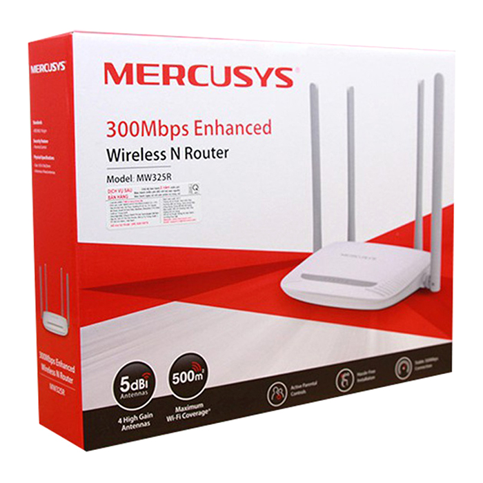 Bộ phát Wifi Mercusys MW325R 300Mbps 4 anten xuyên tường siêu khỏe