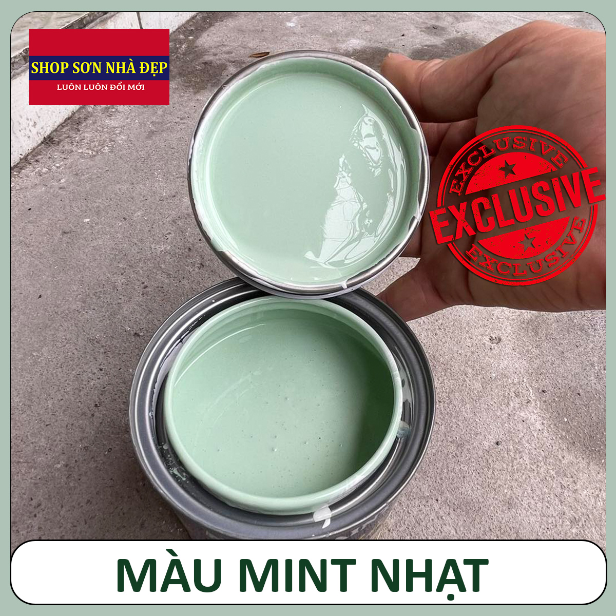 Sơn dầu cao cấp 7 chú lùn cho tủ kệ gỗ cửa sắt tông màu xanh Mint patel cực xinh