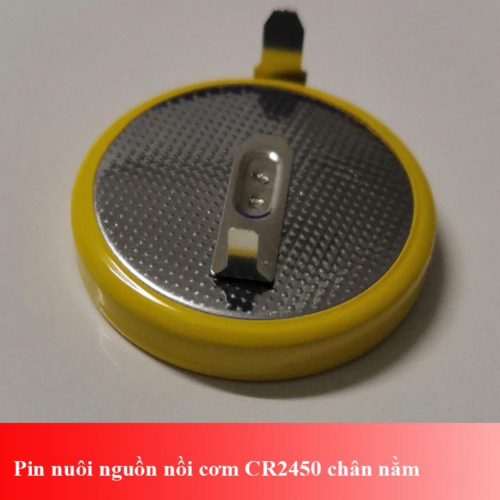 Pin nuôi nguồn nồi cơm điện CR2450 3V chân nằm dạng pin cúc áo có chân hàn - CR2450CN1