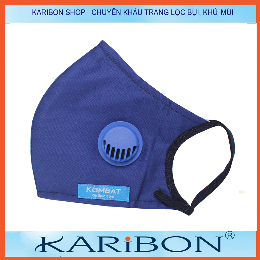 Khẩu trang vải Karibon Kombat 8 lớp có van thở 1 chiều