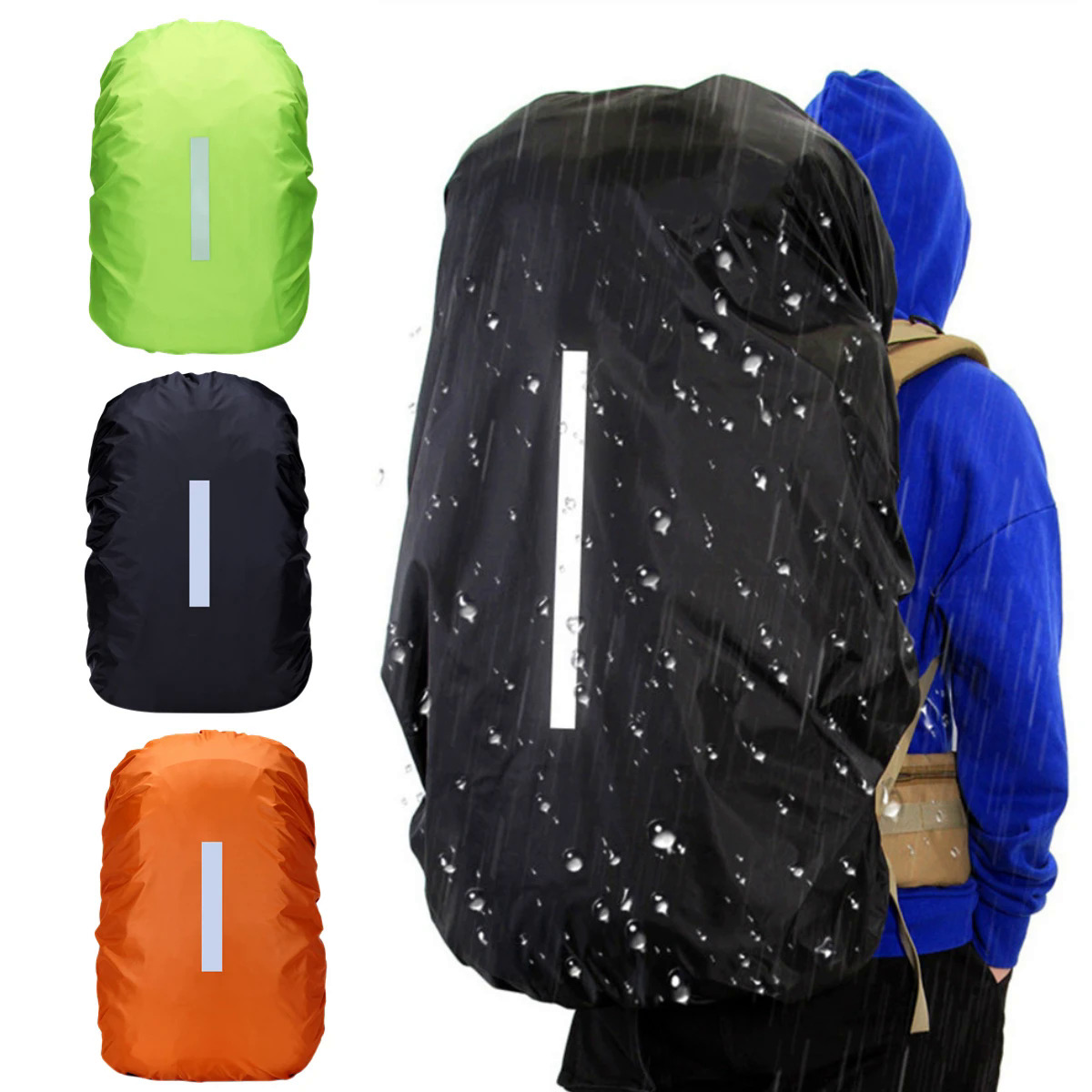 Phản quang không thấm nước Ba lô mưa bìa ngoài trời thể thao ban đêm đi xe đạp an toàn raincover Cắm Trại Đi Bộ Đường Dài không thấm nước Bìa