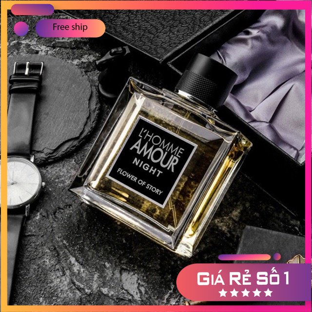 (Chuẩn) Nước Hoa Nam L'HOMME Amour Night 100ml Lưu Hương 8-12h - full Box Hộp Gỗ Siêu Sang