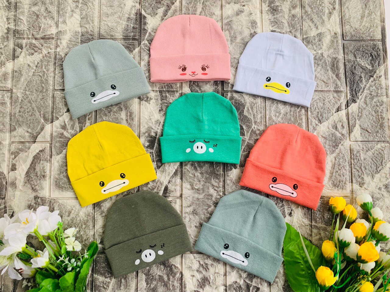 Mũ sơ sinh cao cấp cho bé chất cotton mềm mại dễ chịu
