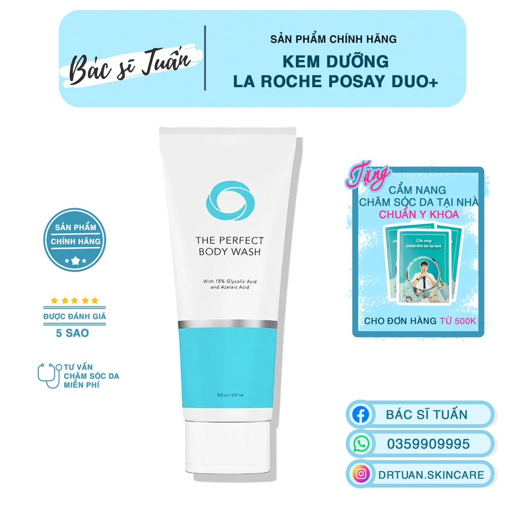 Sữa dưỡng thể, sữa tắm trắng da chống già, lão hoá, tẩy tế bào chết the perfect body wash 237ml