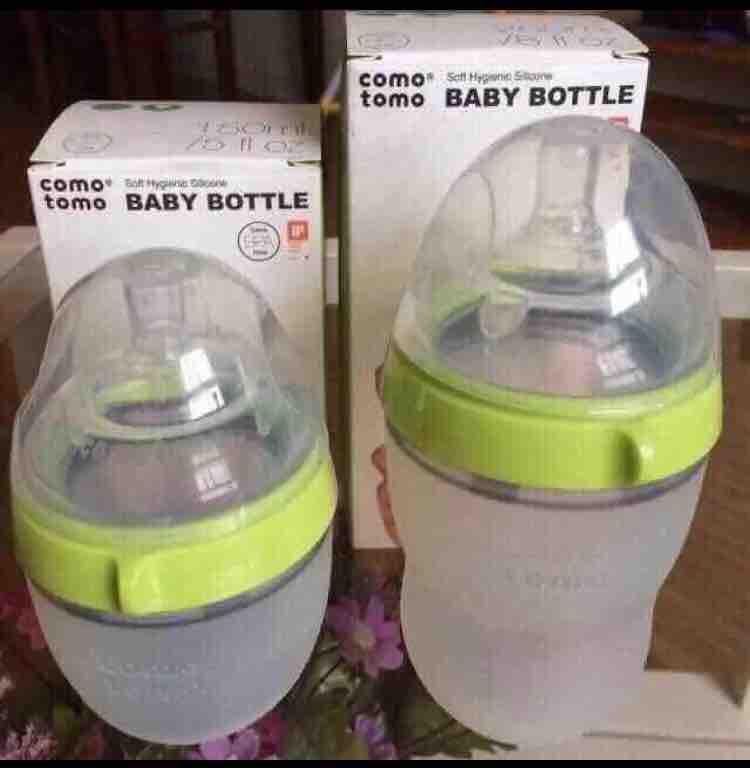 Combo 2 bình sữa comotomo (150ml và 250ml) màu xanh siêu mềm cho bé
